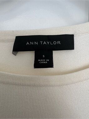 Ann Taylor Cream Crew Neck Sweater